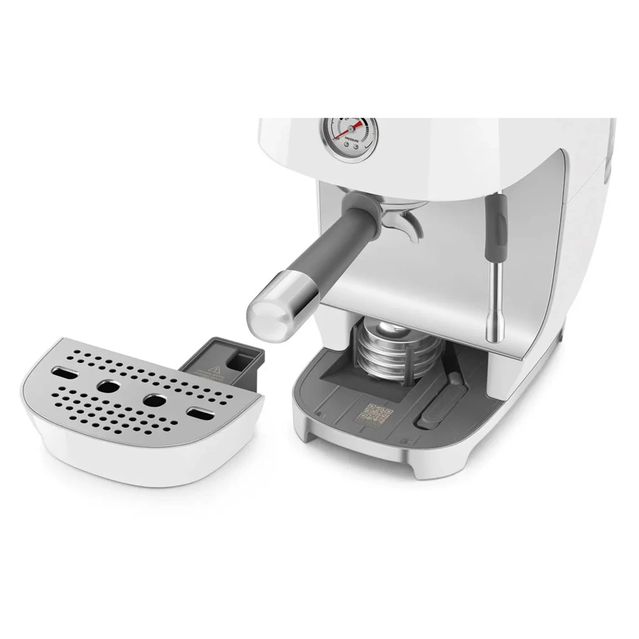 Кофемашина-эспрессо рожковая SMEG ECF03WHEU, литой алюминий, белая