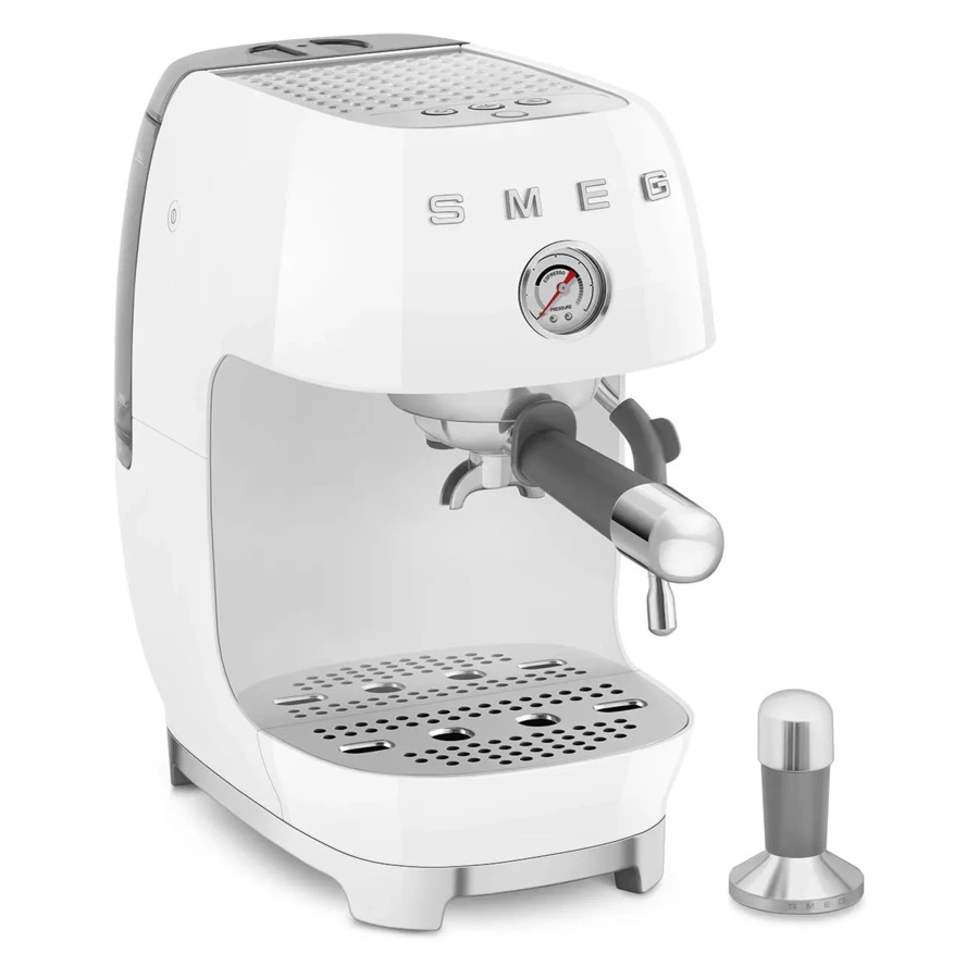 Кофемашина-эспрессо рожковая SMEG ECF03WHEU, литой алюминий, белая