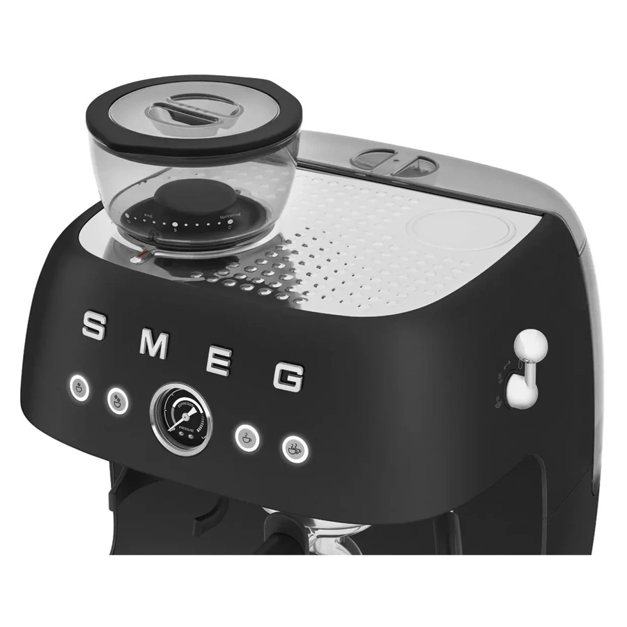 Кофемашина-эспрессо рожковая SMEG EGF03BLMEU, встроенная кофемолка, матовый черный