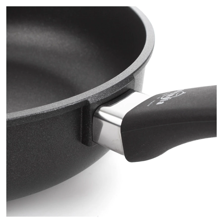 Сковорода глубокая с фиксированной ручкой OLYMPIA Supreme, Д24хН7,5 см, алюминий литой с титаном