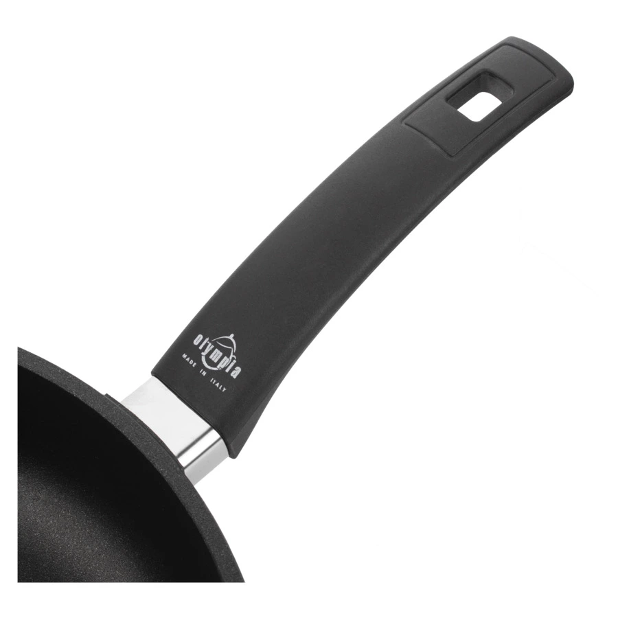 Сковорода глубокая с фиксированной ручкой OLYMPIA Supreme, 28 см, алюминий литой с титаном