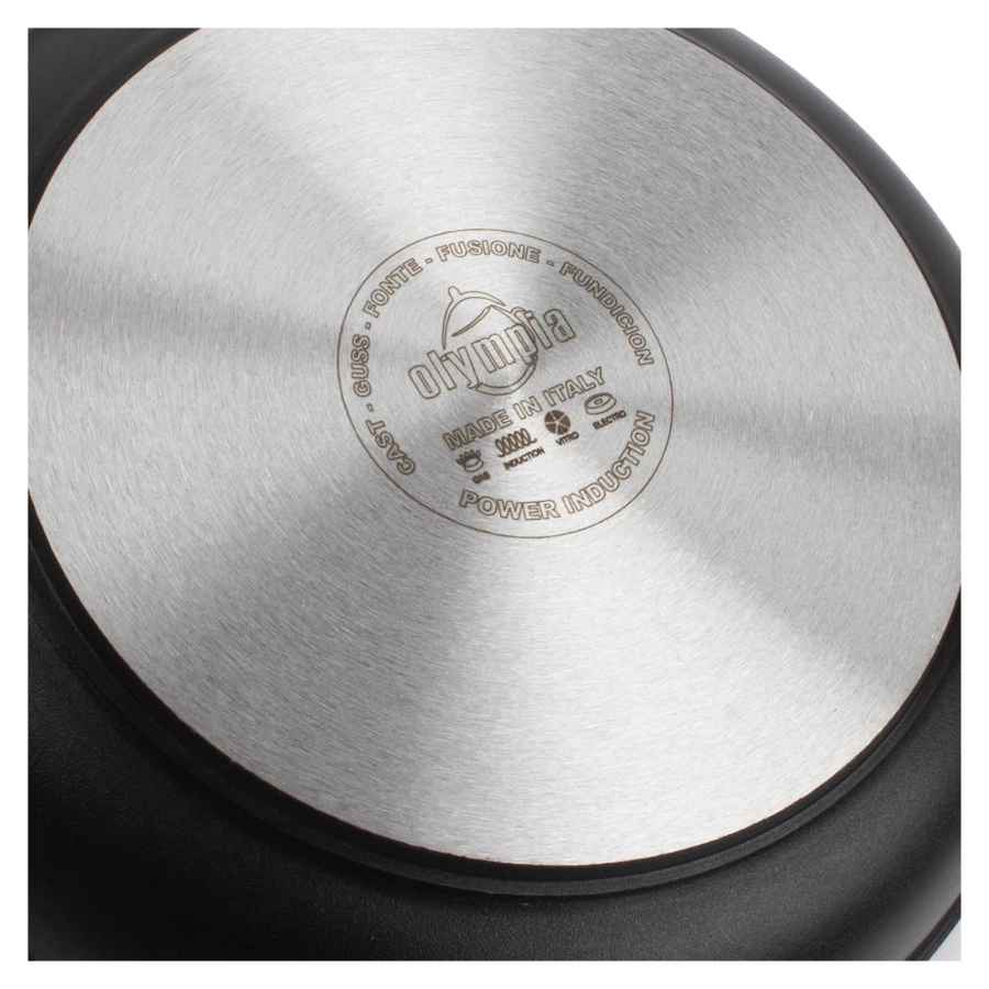 Сковорода индукционная с фиксированной ручкой OLYMPIA Diamant Plus, Д24хН4 см, алюминий литой