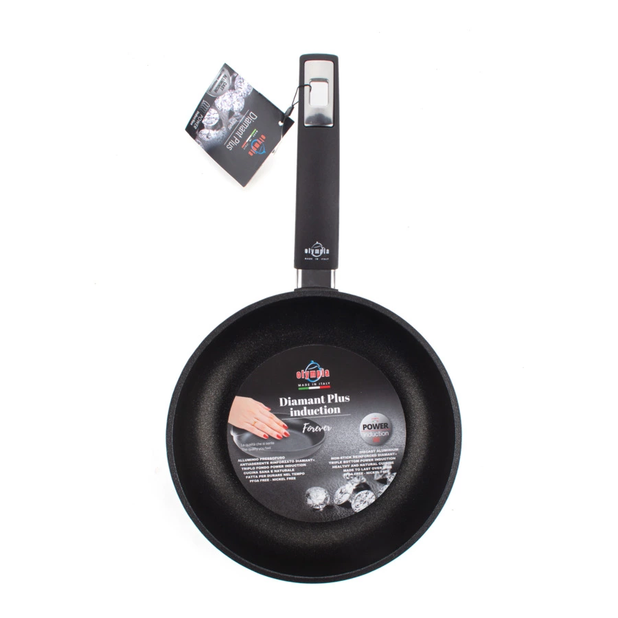 Сковорода индукционная с фиксированной ручкой OLYMPIA Diamant Plus, Д24хН7 см, алюминий литой