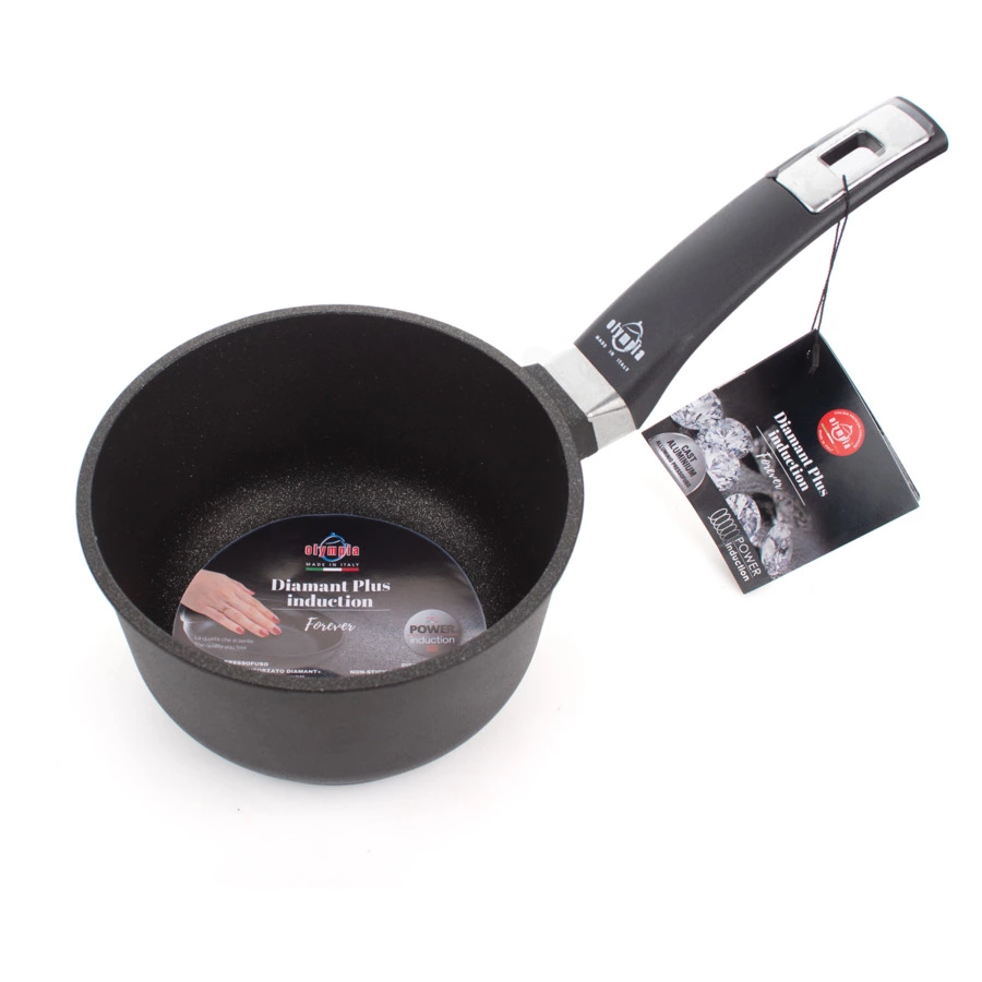 Ковш индукционный с фиксированной ручкой OLYMPIA Diamant Plus 1,9 л, Д16хН9,5 см, алюминий литой