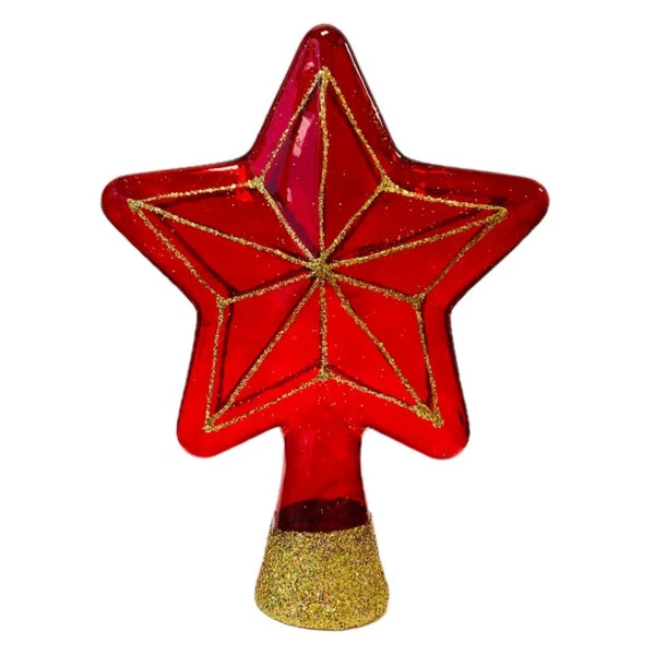 Игрушка елочная КОЛОМЕЕВ Верхушка Звезда 17 см, стекло, красная, п/к