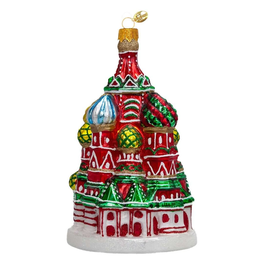 Ёлочное украшение КОЛОМЕЕВ Храм Блаженного Василия 14 см, стекло, п/к