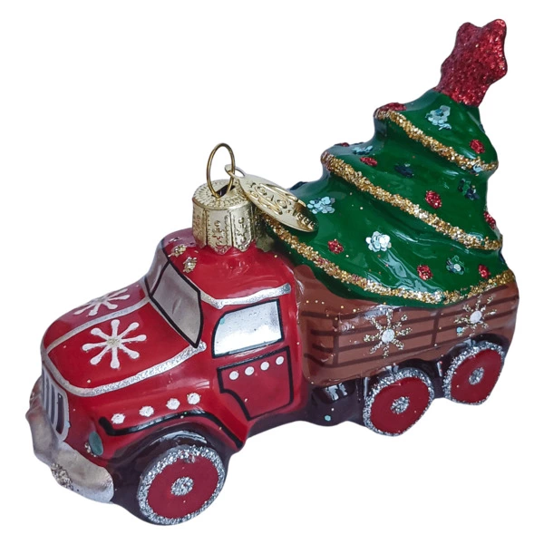 Ёлочное украшение КОЛОМЕЕВ Машинка с ёлочкой 1 6 см, стекло, п/к