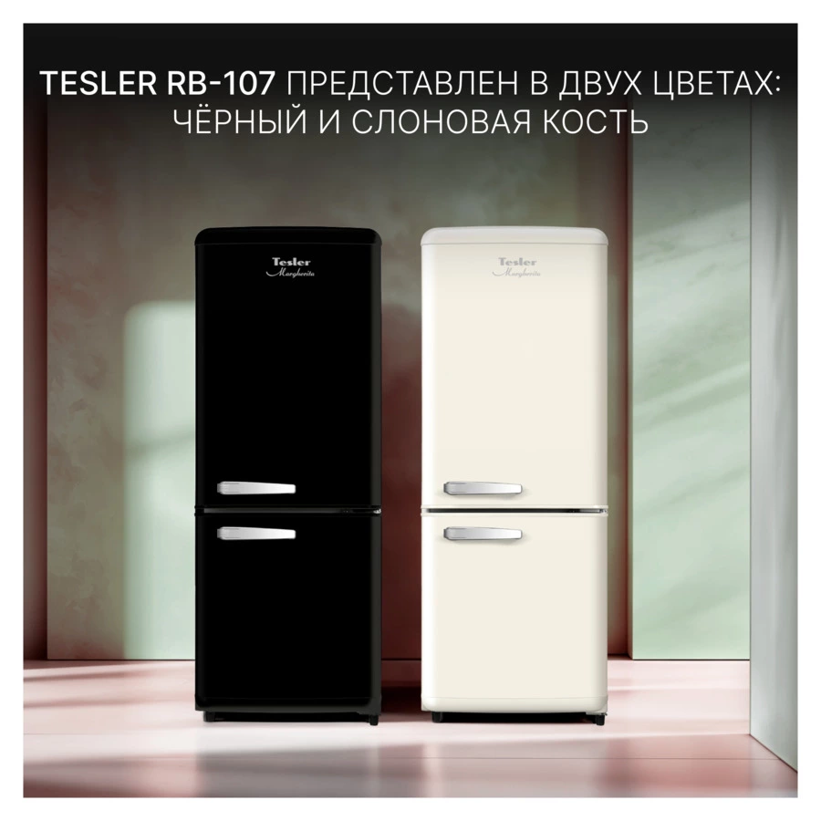 Холодильник двухкамерный RB-107 BLACK 103 л, 45,5х48,7х120 см, класс А, черный