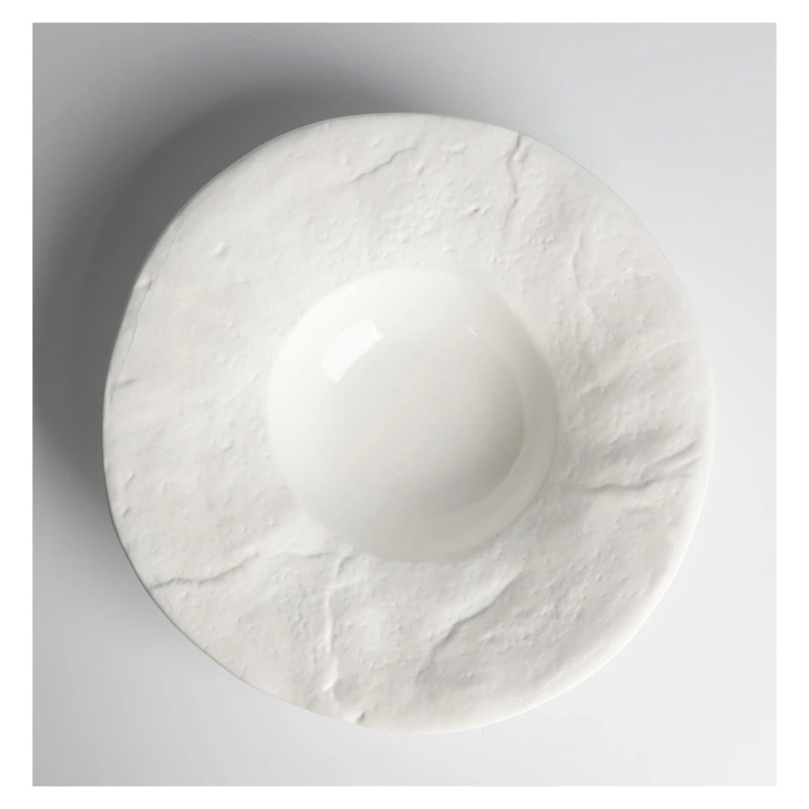 Тарелка Гурмэ HOME CHEF Texture, 24 см, фарфор, белая