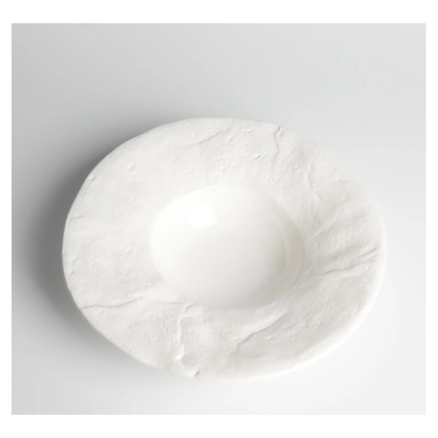 Тарелка Гурмэ HOME CHEF Texture, 24 см, фарфор, белая