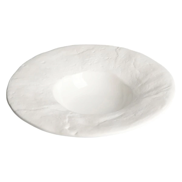 Тарелка Гурмэ HOME CHEF Texture, 24 см, фарфор, белая