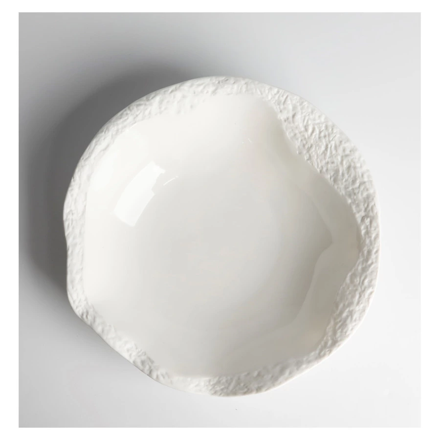 Салатник/тарелка для супа HOME CHEF Texture 22 см, 300 мл, фарфор, белый