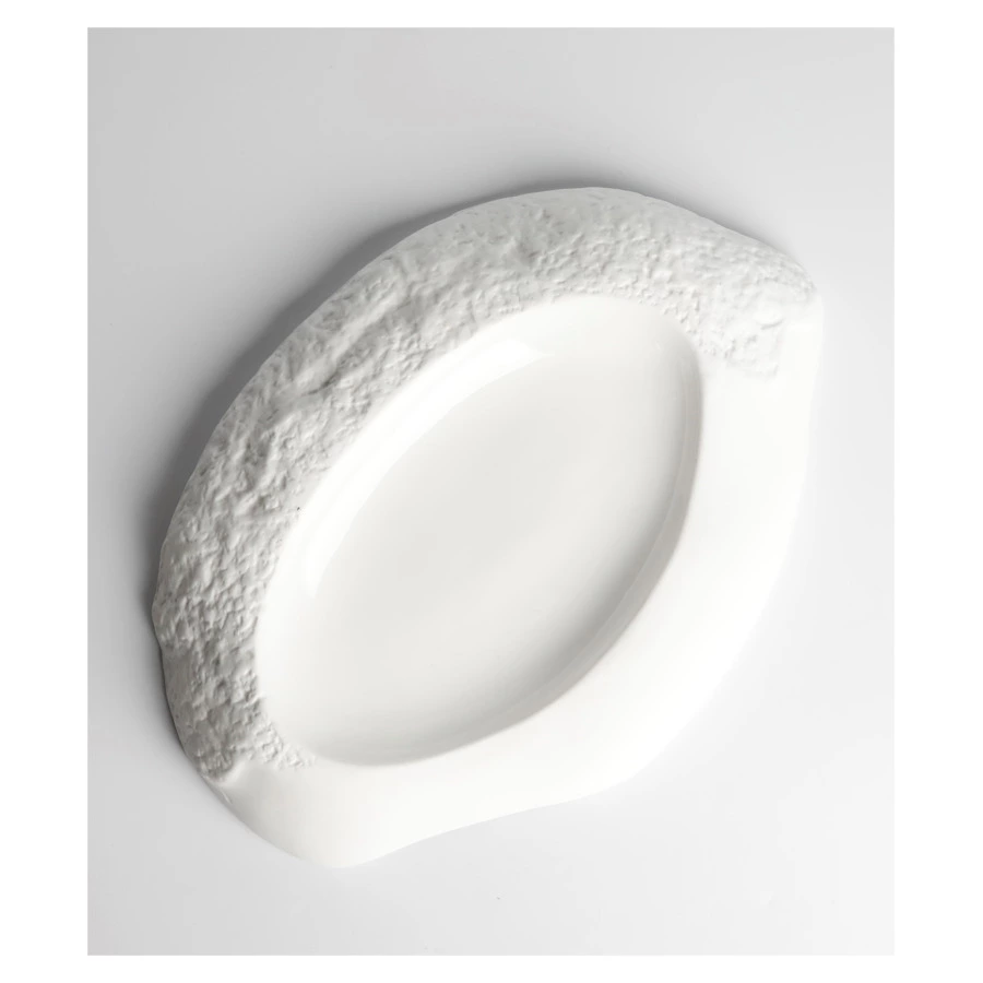 Блюдо для подачи овальное HOME CHEF Texture 31 см, фарфор, белое