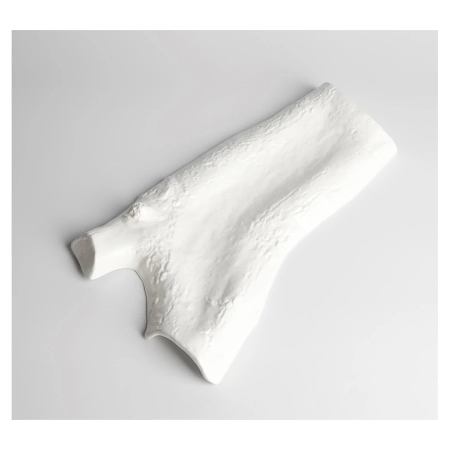 Блюдо для подачи Дерево HOME CHEF Texture 35х20 см, фарфор, белое