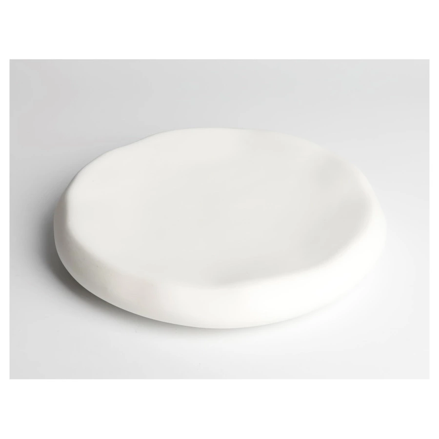 Блюдо для подачи круглое высокое HOME CHEF Texture 22 см, фарфор, белое