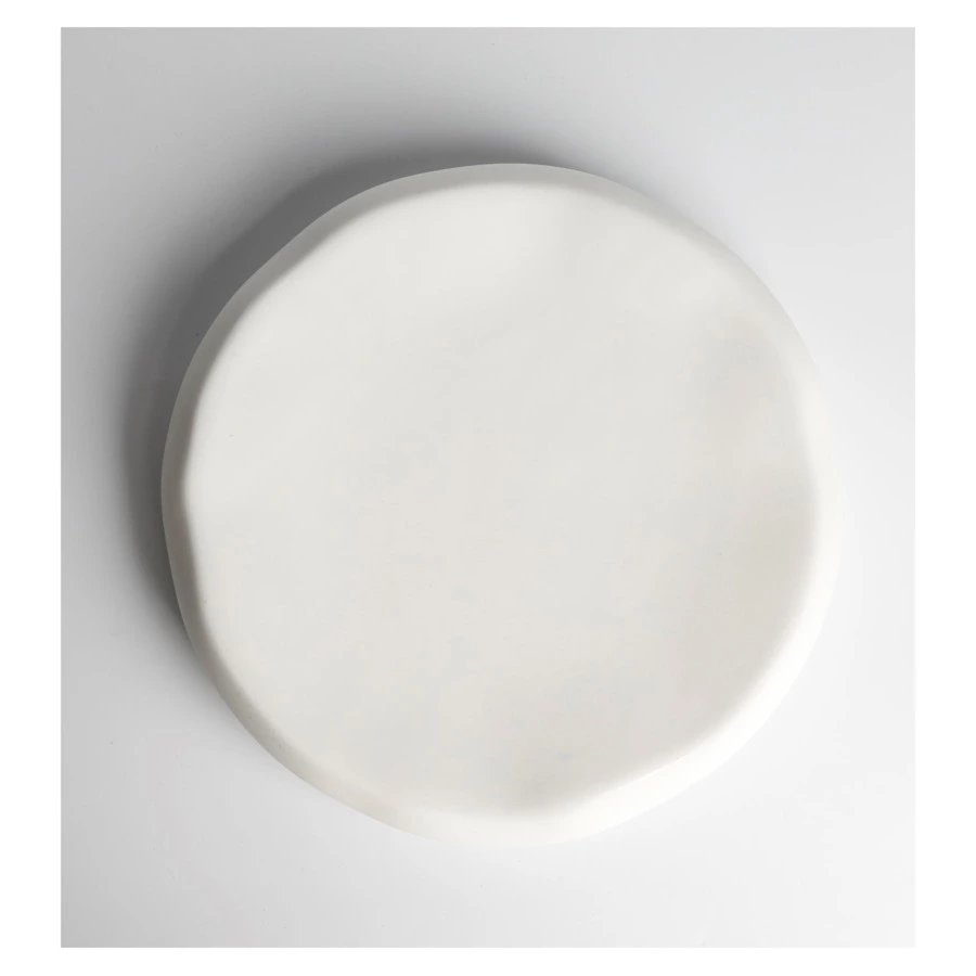 Блюдо для подачи круглое высокое HOME CHEF Texture 22 см, фарфор, белое