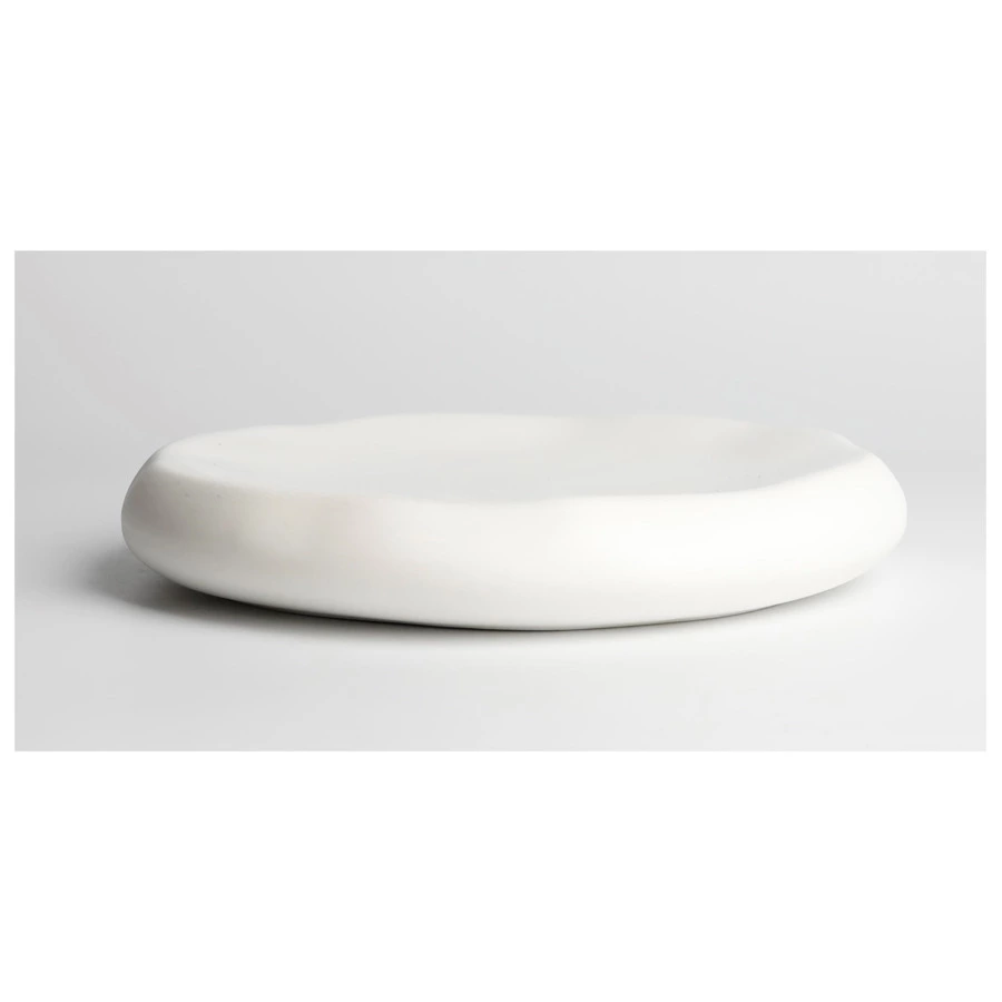 Блюдо для подачи круглое высокое HOME CHEF Texture 22 см, фарфор, белое