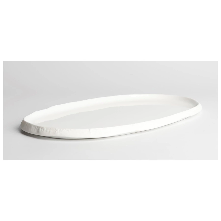 Блюдо овальное HOME CHEF Texture, вертикальный борт, 29х16 см, фарфор, белое