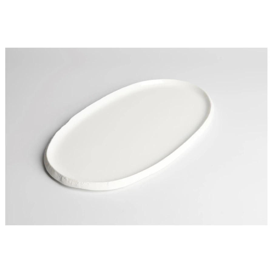 Блюдо овальное HOME CHEF Texture, вертикальный борт, 29х16 см, фарфор, белое