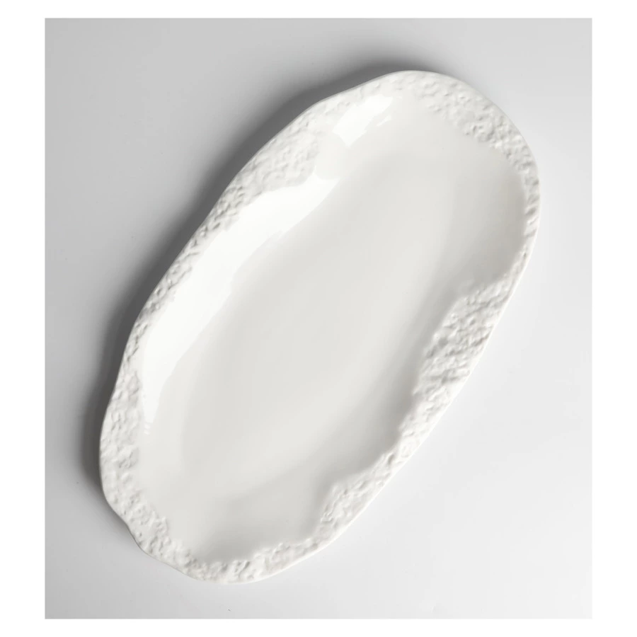 Блюдо овальное глубокое HOME CHEF Texture 30х16 см, фарфор, белое
