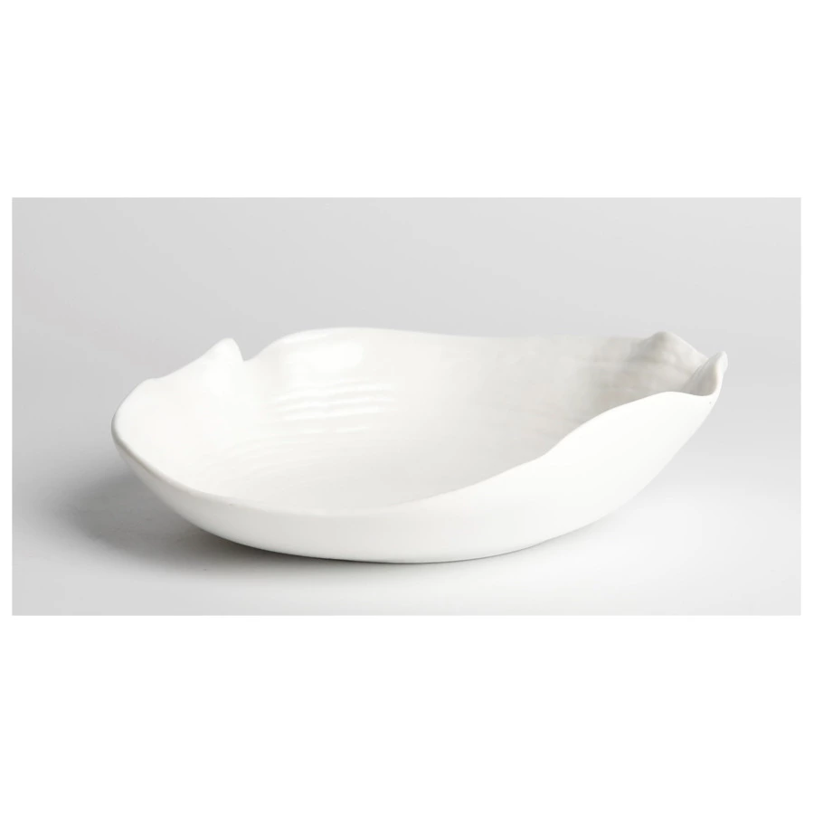 Блюдо с волнистым краем HOME CHEF Texture 20 см, 275 мл,  фарфор, белое