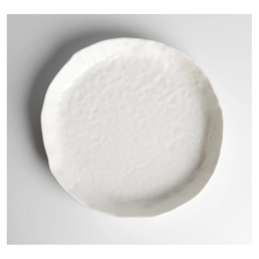 Тарелка с высоким вертикальным бортом HOME CHEF Texture 23 см, фарфор, белая