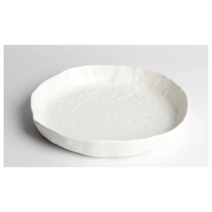 Тарелка с высоким вертикальным бортом HOME CHEF Texture 23 см, фарфор, белая