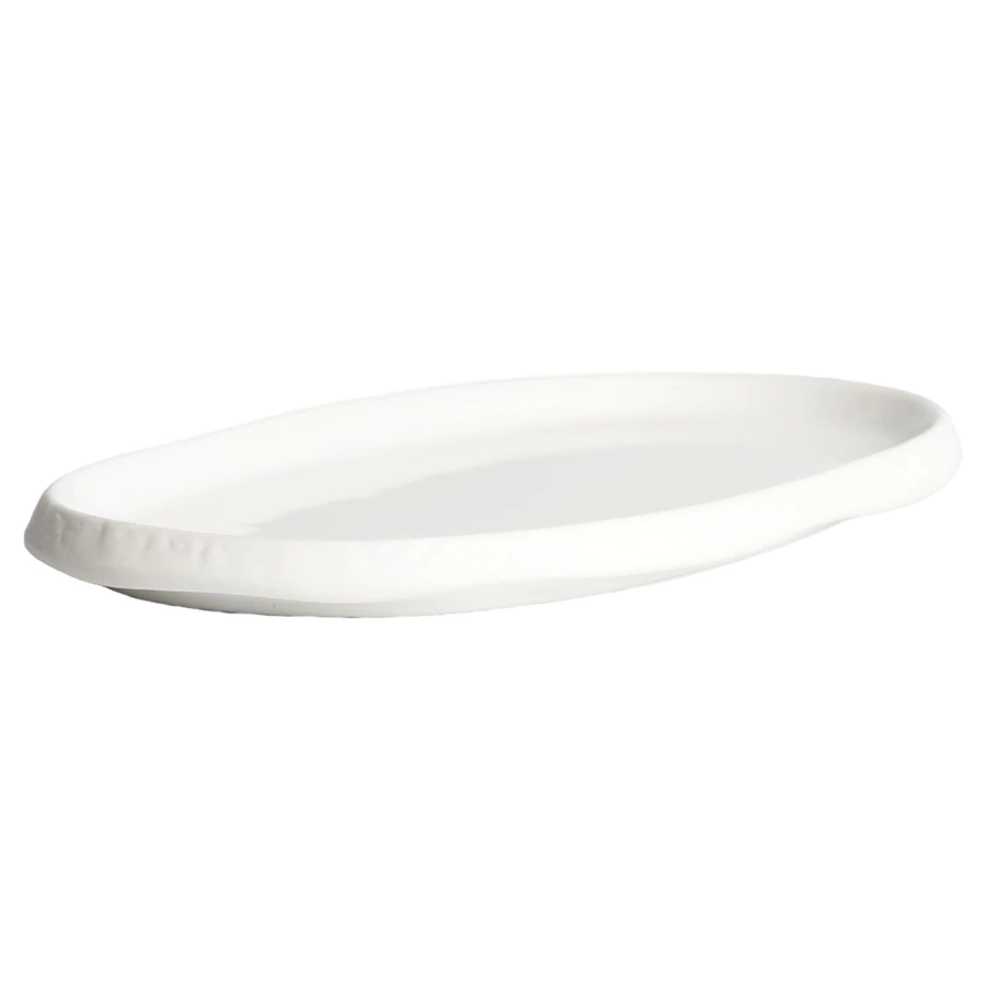 Блюдо овальное HOME CHEF Texture, вертикальный борт, 20х12 см, фарфор, белое
