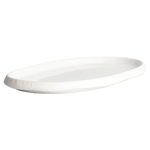 Блюдо овальное HOME CHEF Texture, вертикальный борт, 20х12 см, фарфор, белое