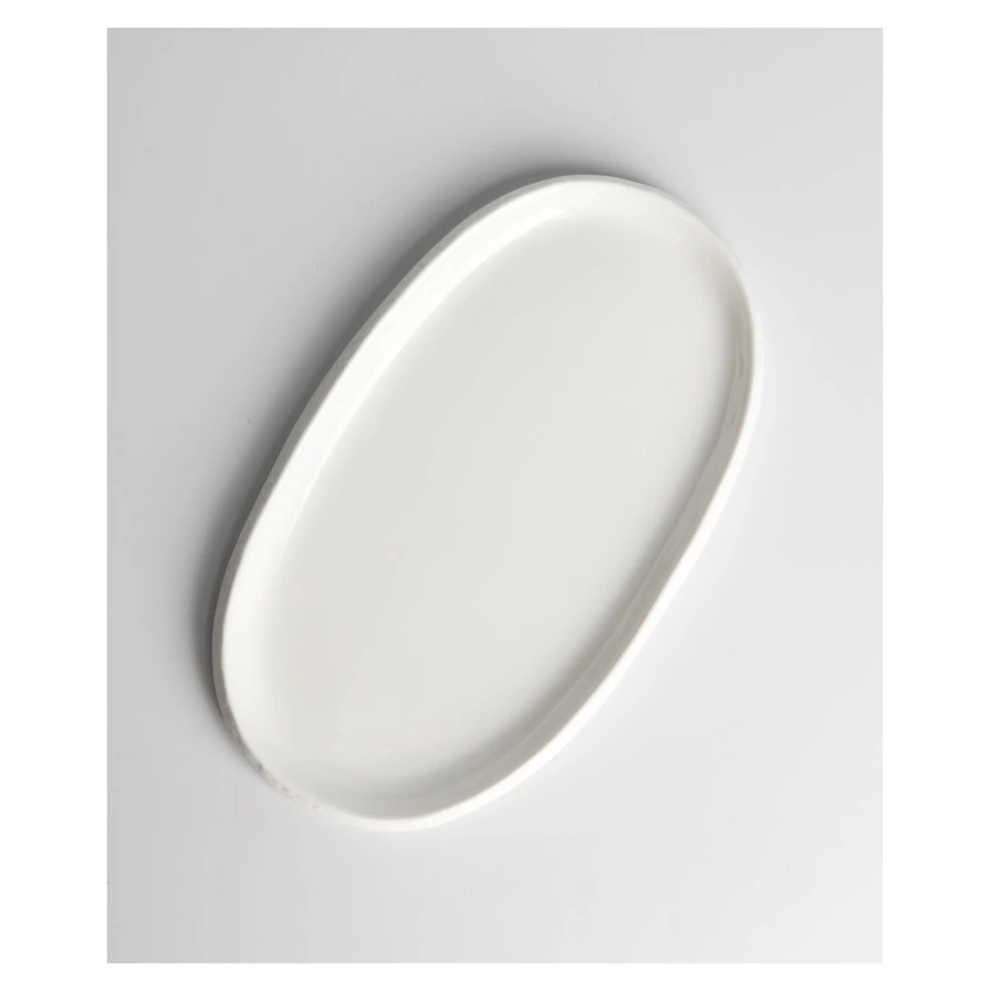 Блюдо овальное HOME CHEF Texture, вертикальный борт, 20х12 см, фарфор, белое