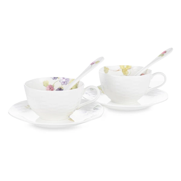 Набор чашек чайных с блюдцами Narumi Сад Люси 4 предметов, фарфор костяной, п/к