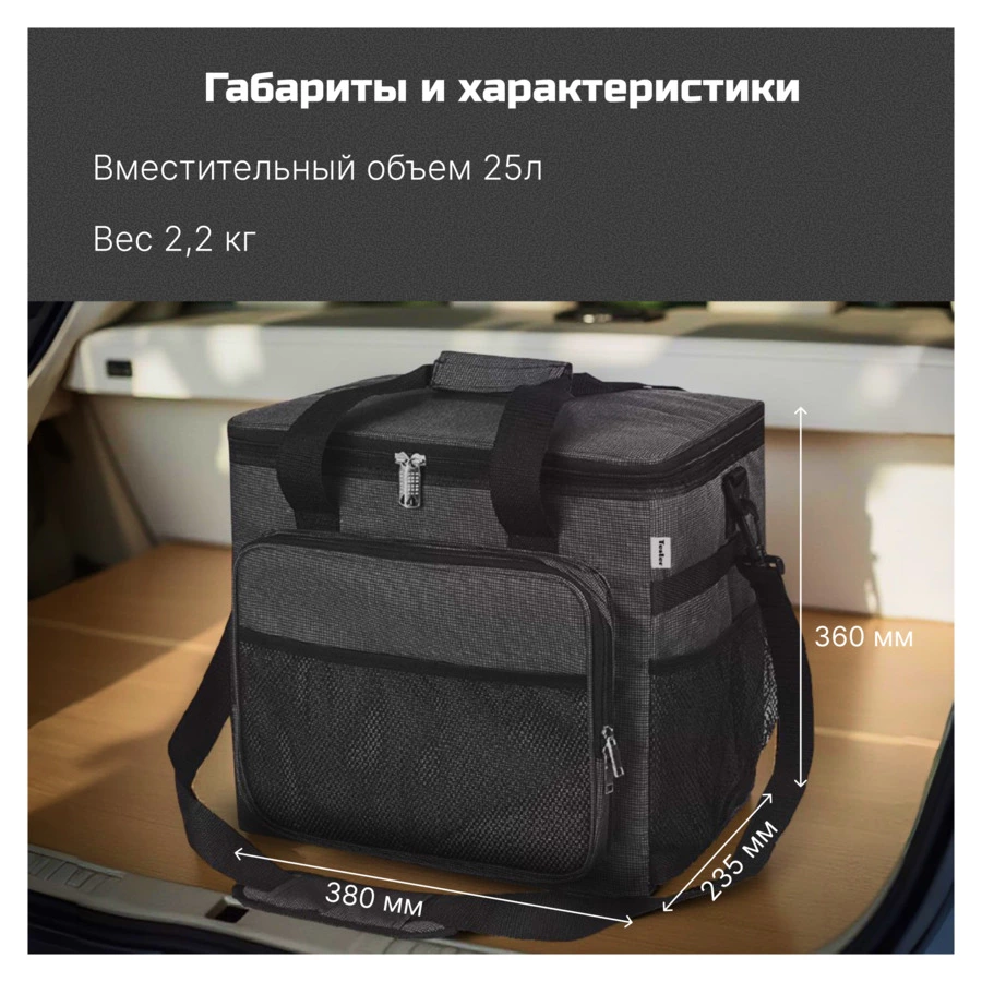 Сумка-холодильник термоэлектрическая TESLER TCB-2524 на 25 л, полиэстр