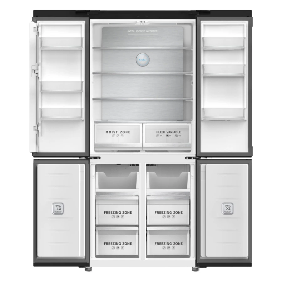 Холодильник двухкамерный TESLER RCD-487BI SPARKLING GREY 485 л, клас А++, 83,6х60х191 см, серый