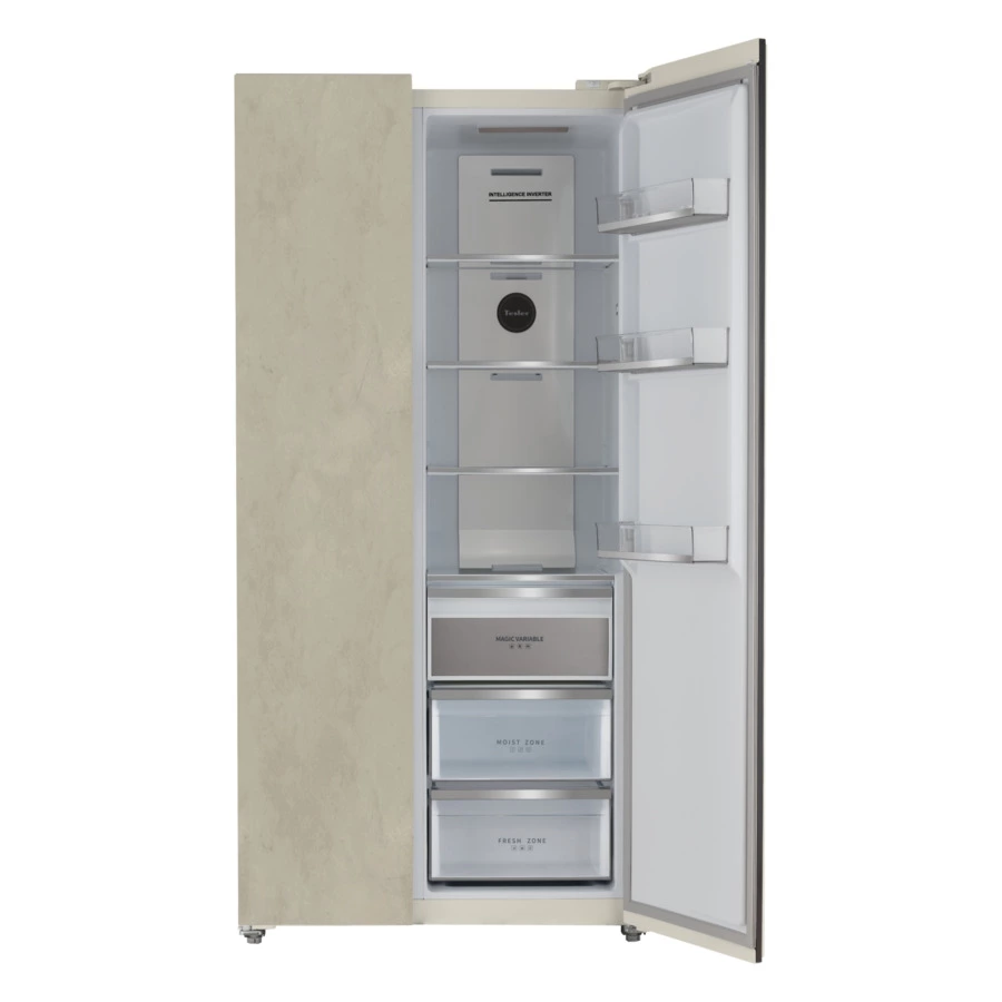 Холодильник двухкамерный TESLER RSD-537BI Side By Side 525 л, 91,1х60х191,2 см, класс А+, бежевый