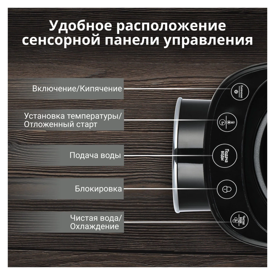 Термопот TESLER TP-5050 BLACK 5 л, 1200 Вт, 22.5х29х37.5 см, черный