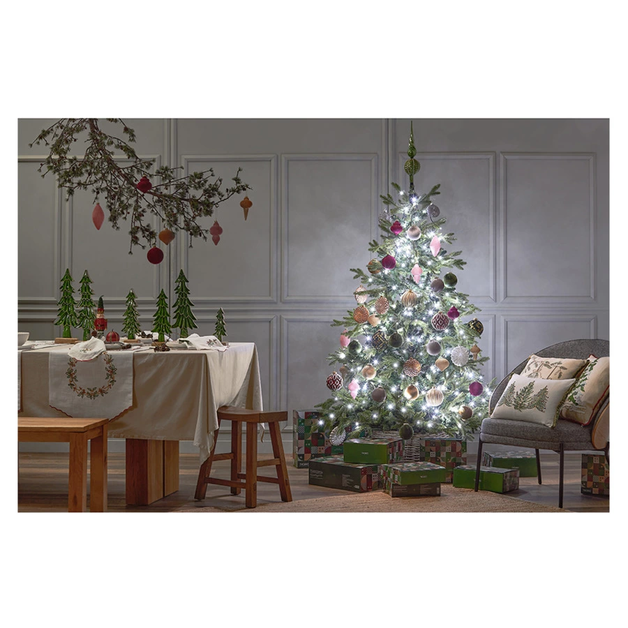Дорожка на стол Tkano New Year Essential Festive wreath, 45х150 см, 100% хлопок