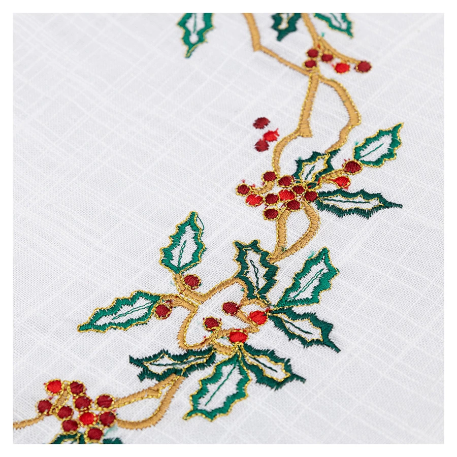 Дорожка на стол Tkano New Year Essential Festive wreath, 45х150 см, 100% хлопок