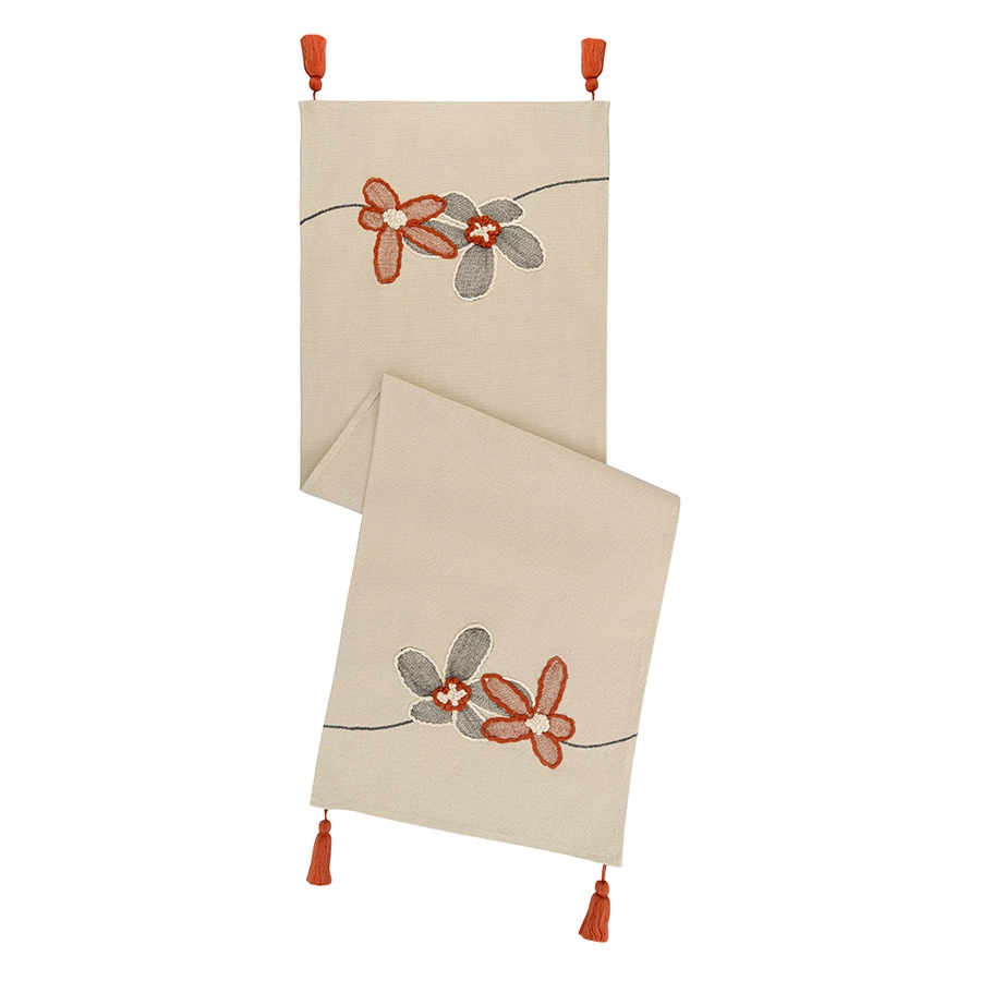 Дорожка на стол Tkano Ethnic Stone flowers, 45х150 см, 100% хлопок