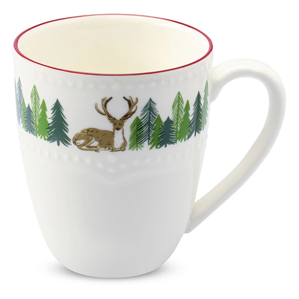 Кружка Tkano New Year Essential Nordic forest, 360 мл, фарфор