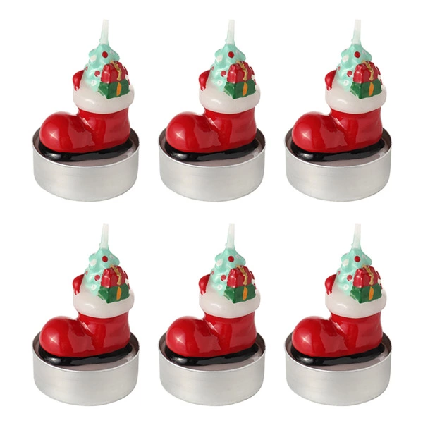 Набор декоративных свечей Tkano New Year Essential Festive stocking, Д3,8хН5,2см, 6шт, красные