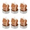 Набор декоративных свечей Tkano New Year Essential Gingerbread houses, Д3,8хН5,7см, 6шт, беж