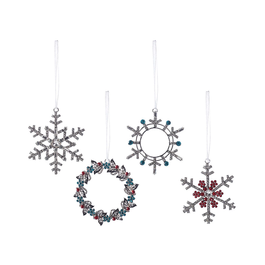 Набор елочных украшений Tkano New Year Essential Christmas diamonds 12см, 4 шт, железо, стекло, плас