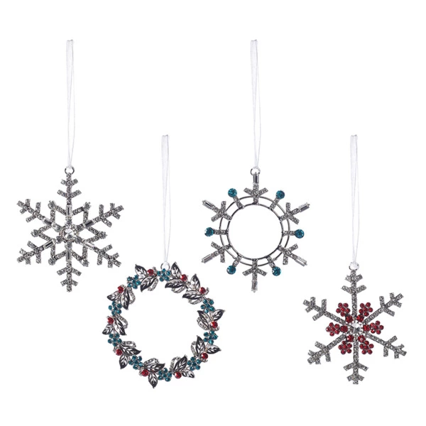 Набор елочных украшений Tkano New Year Essential Christmas diamonds 12см, 4 шт, железо, стекло, плас