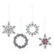 Набор елочных украшений Tkano New Year Essential Christmas diamonds 12см, 4 шт, железо, стекло, плас