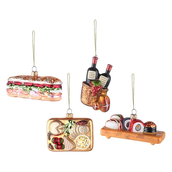 Набор елочных украшений Tkano New Year Essential Christmas feast 10-12см, 4шт, стекло