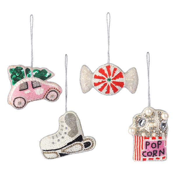 Набор елочных украшений Tkano New Year Essential Christmas jewels 10см, 4 шт, бисер