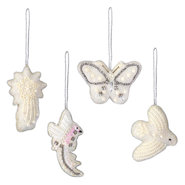 Набор елочных украшений Tkano New Year Essential Christmas pearls 10см, 4шт, бисер