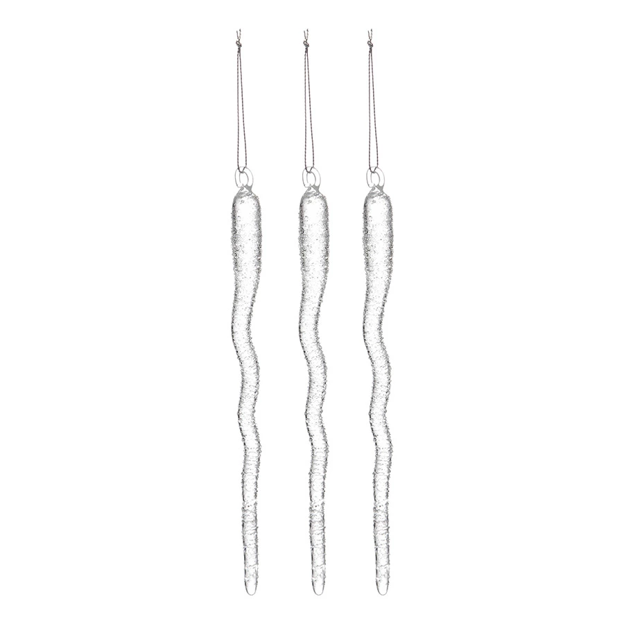 Набор елочных украшений Tkano New Year Essential Melting icicles 19см , 3 шт, стекло