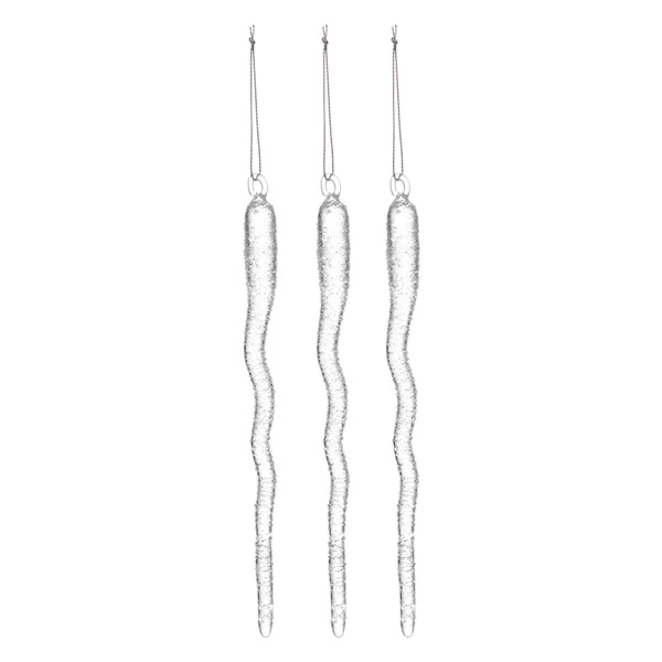 Набор елочных украшений Tkano New Year Essential Melting icicles 19см , 3 шт, стекло
