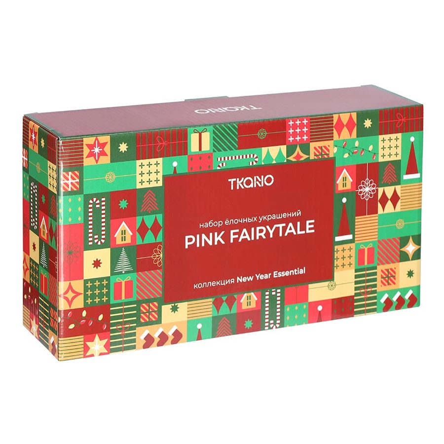 Набор елочных украшений Tkano New Year Essential Pink fairytale  10-11см, 4шт, розовые